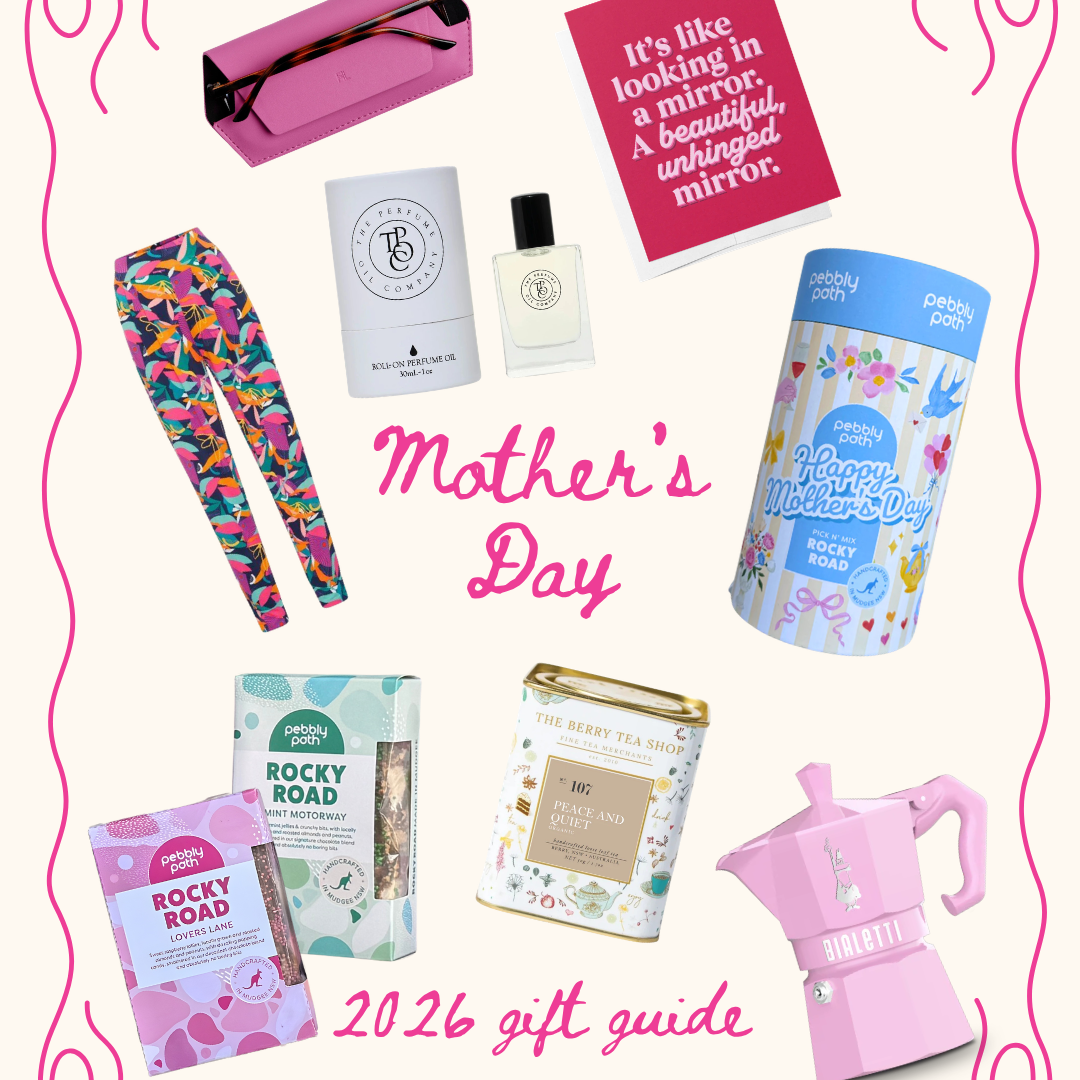 Mother's Day 2026 gift guide featuring Pebbly Path Happy Mother's Day rocky road