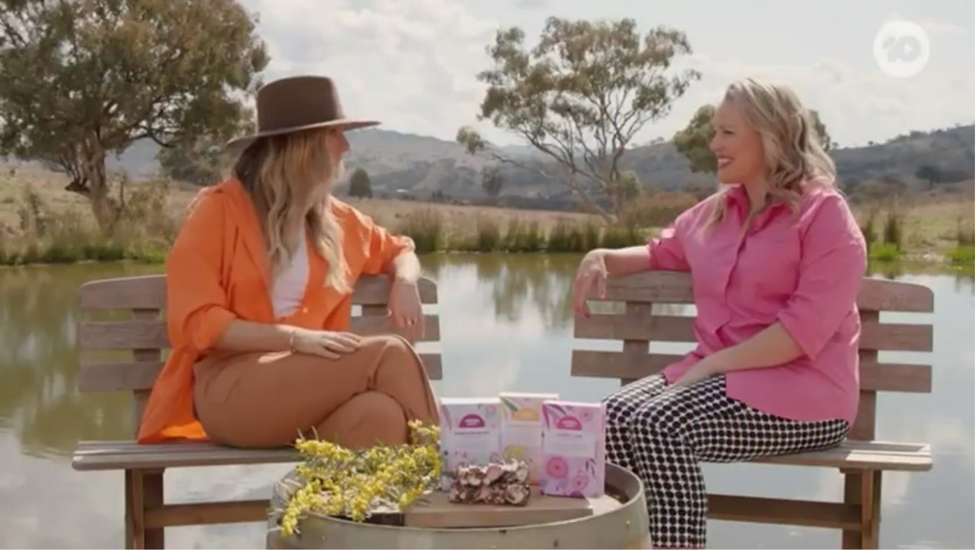 video of mudgee chocolate rocky road business pebbly path talking to destination dessert on channel 10 and delivering a recipe for her chocolate salami made with local ingredients