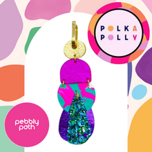 Load image into Gallery viewer, Wearable Art - Limited edition earrings by Polka Polly - Pebbly Path
