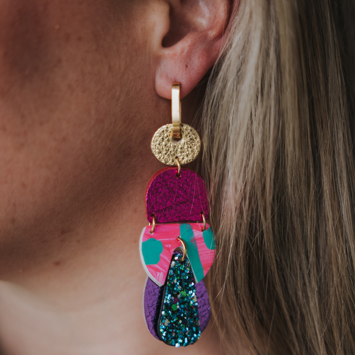 Wearable Art - Limited edition earrings by Polka Polly - Pebbly Path